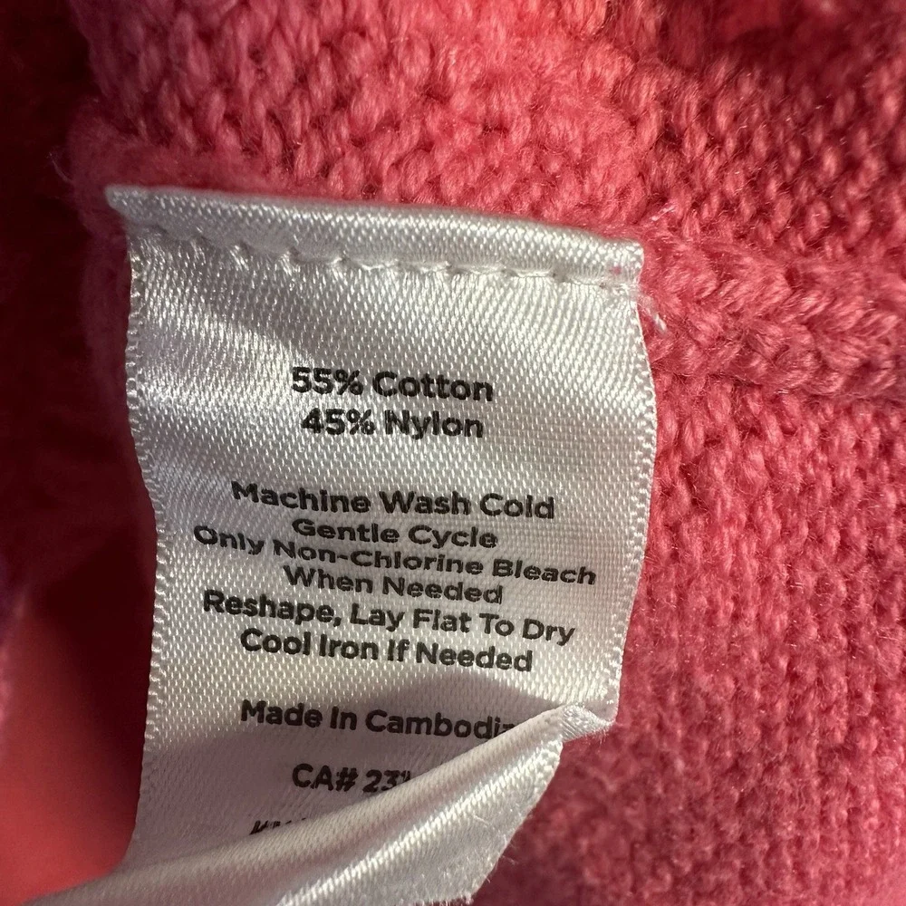 TALBOTS HONEYCOMB HIGH LOW MOCKNECK SWEATER WOMENS SIZE M Petites Pink Pulllover
